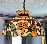 Light Fixture, Hanging Light Fixture, Stained and