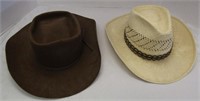 Beaver Hat & Straw Hat- Both Size 7 1/4