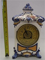 Vintage Porcelain / Brass Clock- No Key