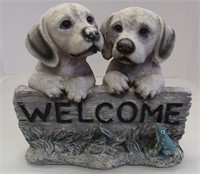 Resin Puppy WELCOME Sign