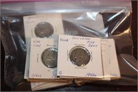 SELECTION OF CARDED WARTIME NICKELS