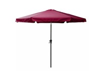 Corliving 10 ft. Round Tilting Red Patio Umbrella