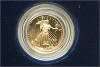 1995-w Proof $5 Gold Eagle in blue OGP velvet box