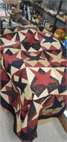 Star Throw quilt double sides roughly 78x58
