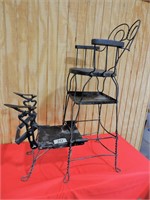 Vintage 1940s Metal Shoe Shine Chair