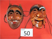 Ornately Hand Carved and Painted Wood Masks