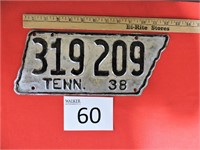 1938 Tennessee License Plates