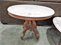Antique Oval Marble Top Parlor Table