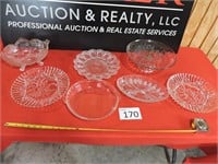 7 Pieces of Cut Glass Serving Pieces