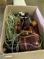 BOX OF TRAILER WIRES & LIGHTS