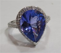 $11,316 Appr. Tanzanite & Diamond Ring 18K