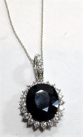 $6337 Appr. Sapphire & Diamond Pendant