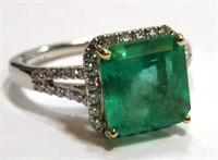 $8790 Columbian Emerald & Dia. RIng