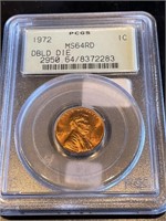 1972 MS 64RD- PCGS Lincoln Wheat Cent
