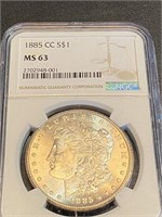 1885 CC MS 63 NGC Morgan Silver Dollar