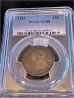 1815 VG8-PCGS Bust Quarter Dollar