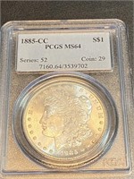 1885 CC MS 64 PCGS Morgan Silver Dollar