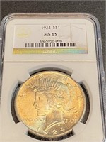 1924 MS 65 NGC Peace Silver Dollar