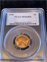 1938 MS 66 RD Lincoln Wheat Cent