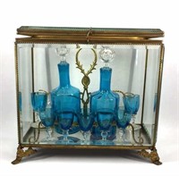 Napoleonic Era Tantalus Liqueur Set With Glass Box