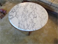 Wood Marble Topped Table