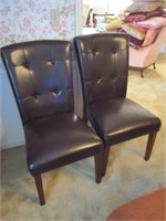 (2) Leather Table Chairs