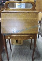 Oak drop front desk