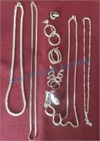 Sterling silver necklaces and earrings