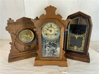 Group of three antique clock cases sinner clock