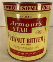 50 pound peanut butter tin