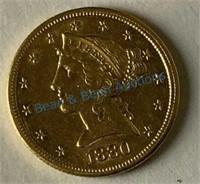 1880 S hi grade 5 dollar gold piece