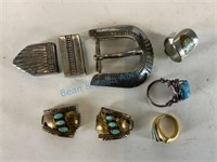 Buckle set and turquoise jewelry