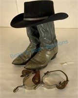 Vintage hat boots and spurs