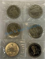 Group of six Marshall island coins
