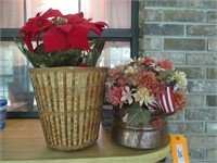 2 Artificial Flowers in Pots