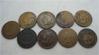 Lot of 9 Assorted Indian Head Pennies