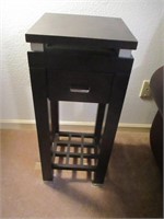 Wooden and Metal End Table with Drawer