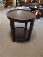 Round End Table with Removable Tray