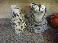 Coffee Cups with Plates and Bowls