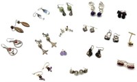 Lot: 15 Pairs of Earrings, Mostly w/Natural Stones