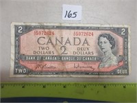 1954 CANADIAN 2 DOLLAR BILL