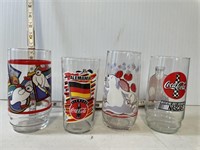 Coca Cola Advertising Mixed Glasses lot of 4