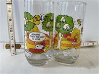 Snoopy McDonalds Glasses Lot of 2