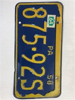 1958 PA License Plate