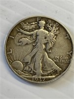 1937 S Walking Liberty Silver half Dollar