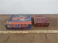 2 Vintage Candy Bar Boxes Hershey & Clark