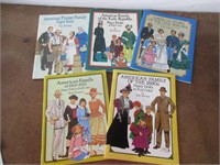 5 American Family & Pioneer Paper Doll Books