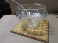 Cutting board and punch bowl with ladle