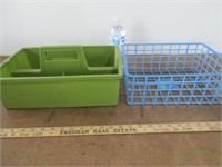 Blue Wire Basket & Green Container w/ handle