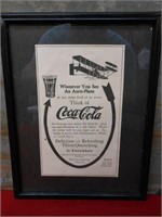 Antique 1910 Original Framed Coke Cola Ad